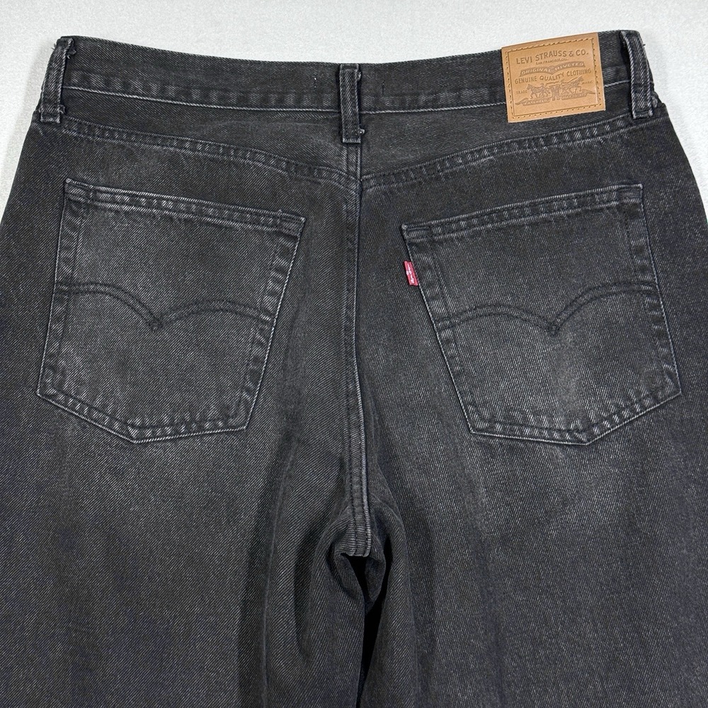 Levis Jeans Womens 31 Baggy Dad Wide Leg BIG E Premium Denim Relaxed Fit Black - Picture 7 of 15